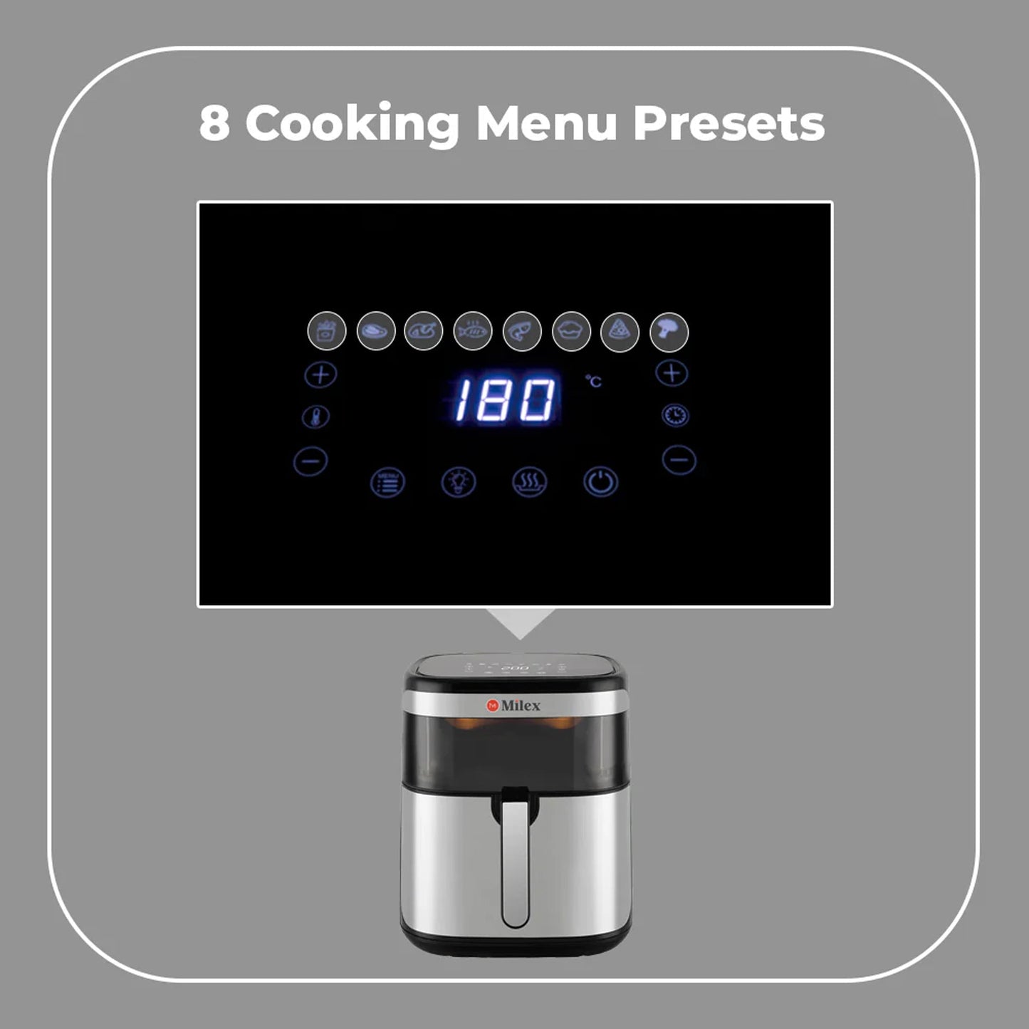 Milex 10Lt Digital Air Fryer Silver