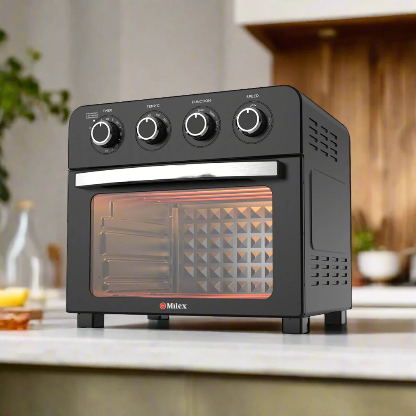 Milex  Manual Air Fryer Oven Black